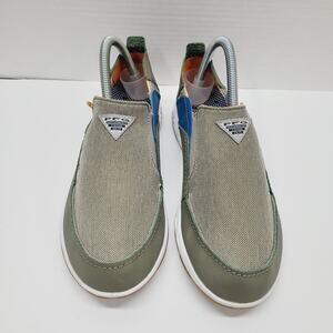 Columbia PFG Bahama Vent Relaxed Men's 7 Olive Green Blue Orange Slip On Boat